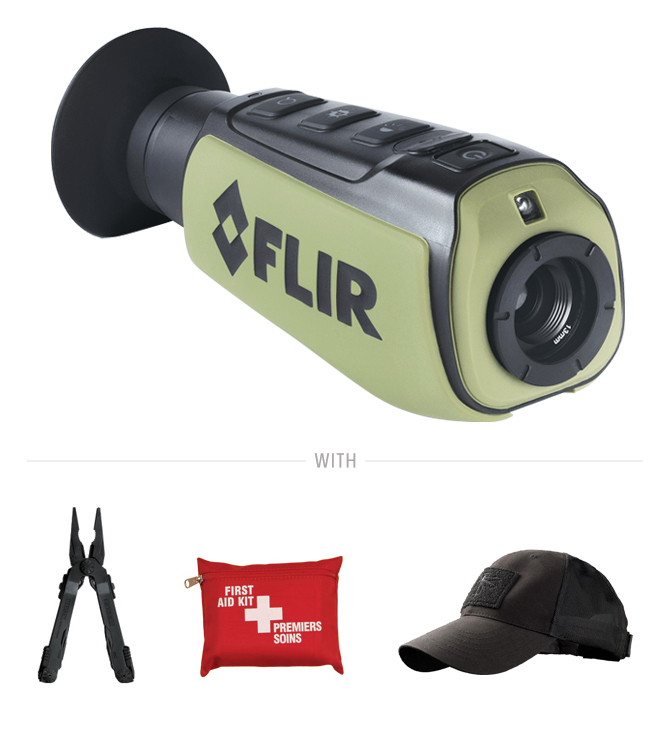 Hunting Season FLIR Scout II 320 Adventure Kit with Gerber Multi-tool, Haley Strategic hat and First aid kit